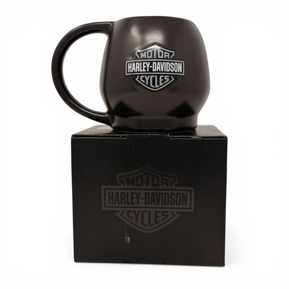 Other - Harley-Davidson‎ Matte Black Sculpted Skull Mug 14oz NIB Raised Bar & Shield